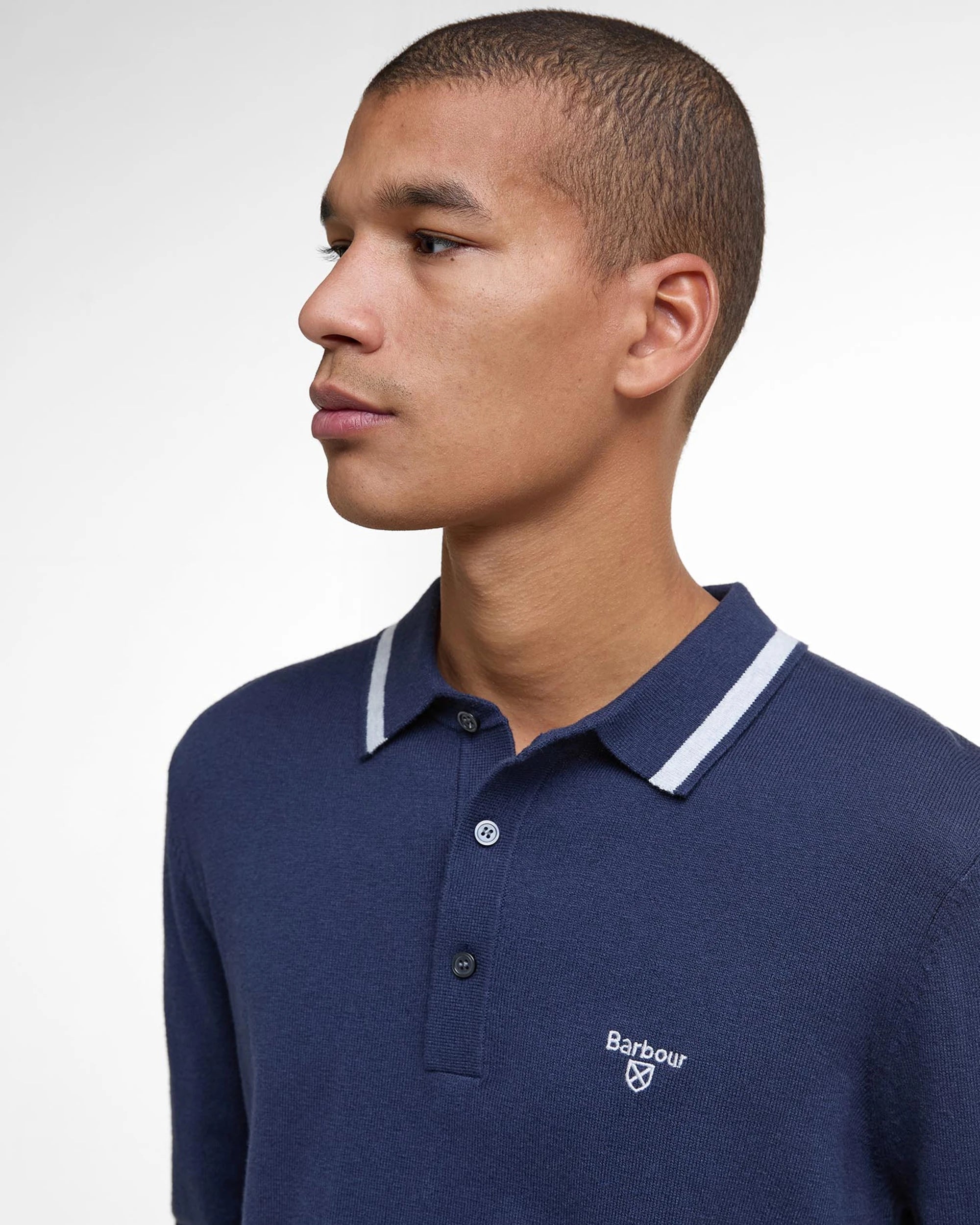 Barbour Rocton Knitted Polo Shirt Navy