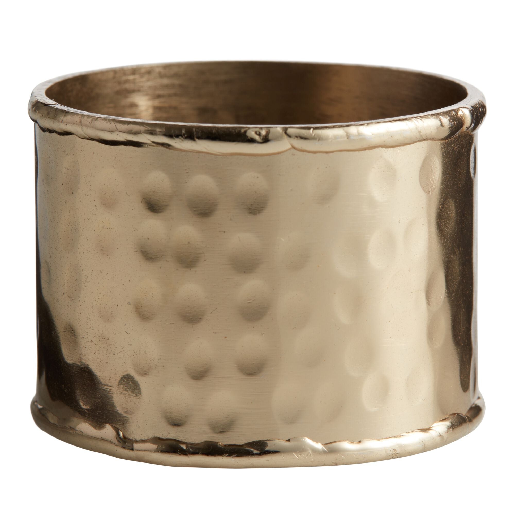 Gold Hammered Napkin Rings Set/4