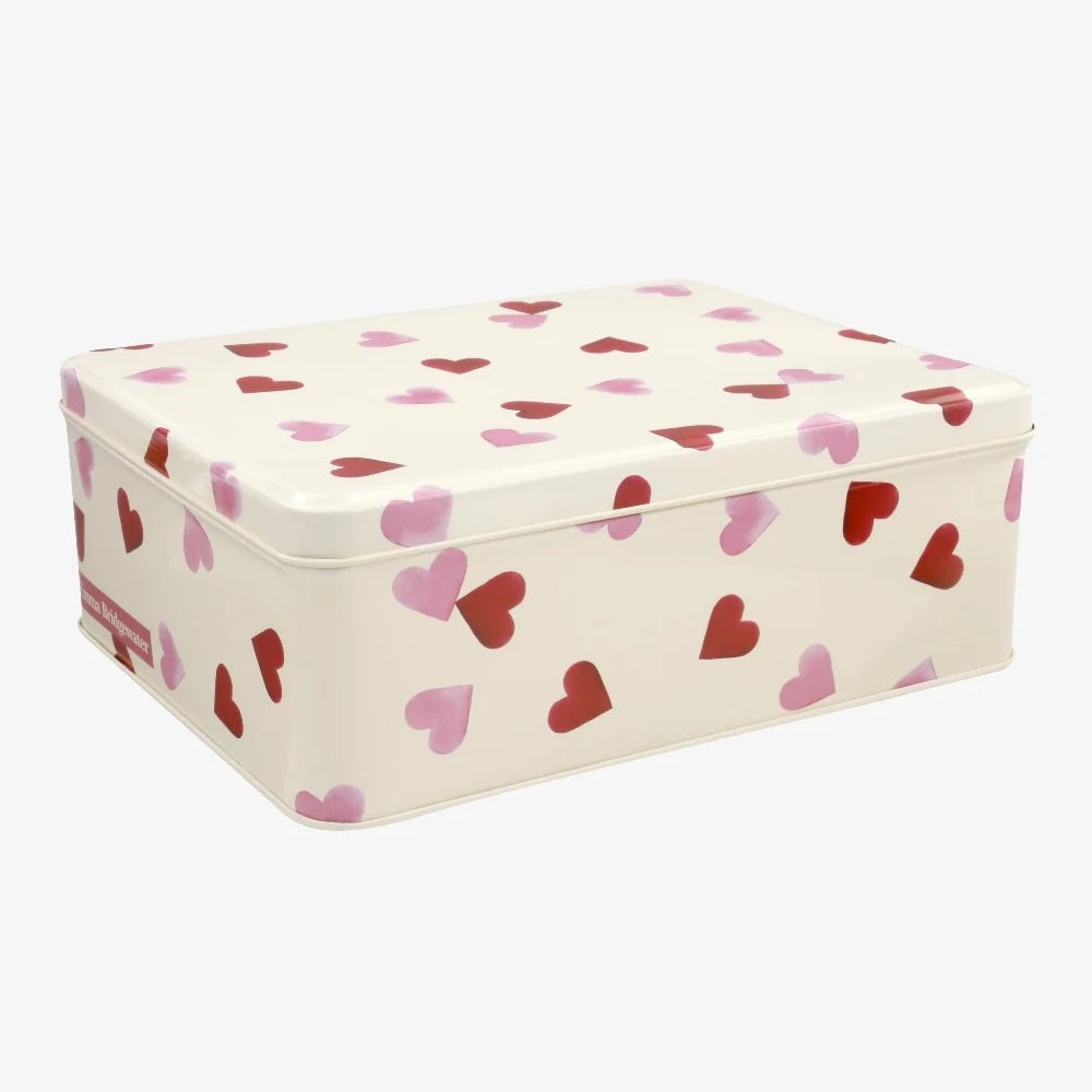 Pink Heart Deep Rectangular Tin