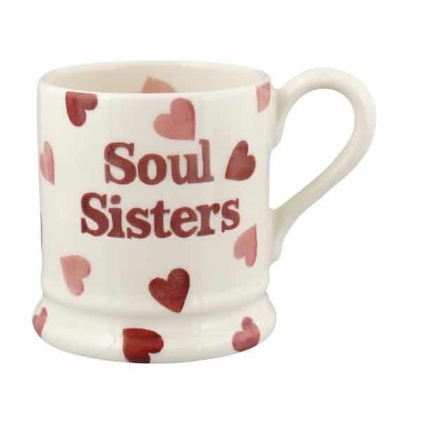 Half Pint Mug Pink Hearts Soul Sisters