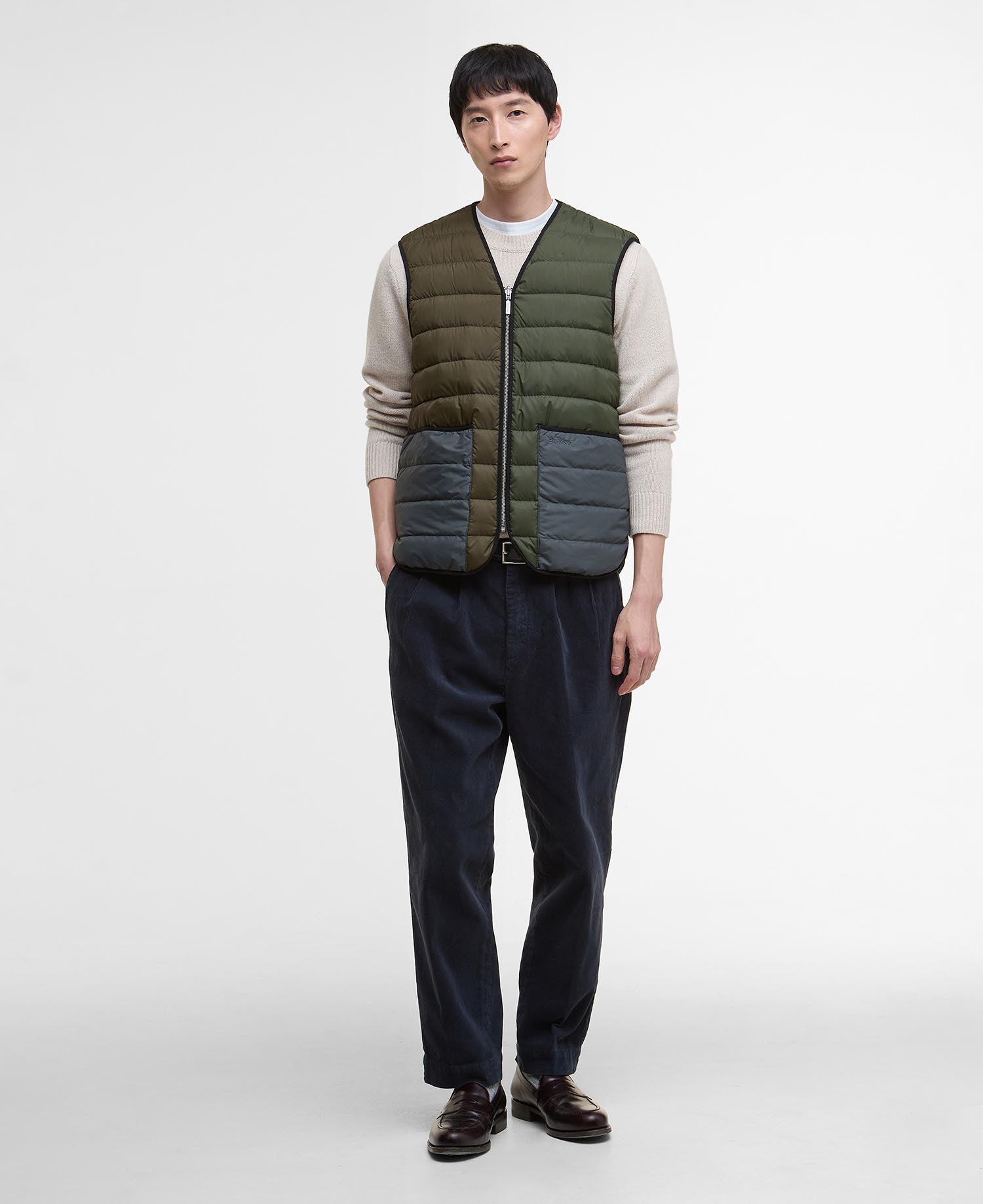 Barbour Reversible Down Filled Liner Olive Multi