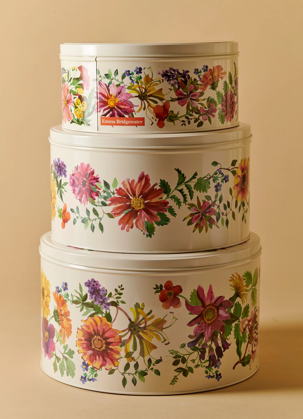 Garden Flowers Round Tin Small