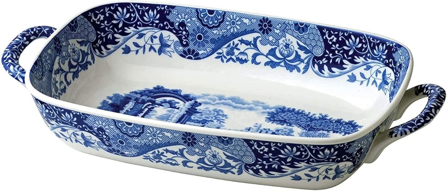 Blue Italian Handled Serving Dish