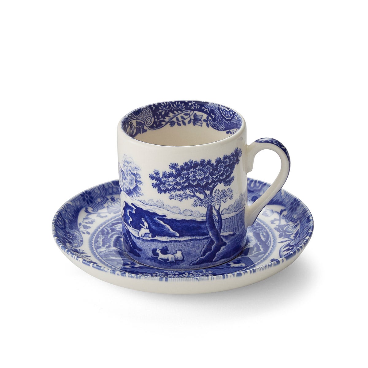 Blue Italian Coffee Cup and Saucer