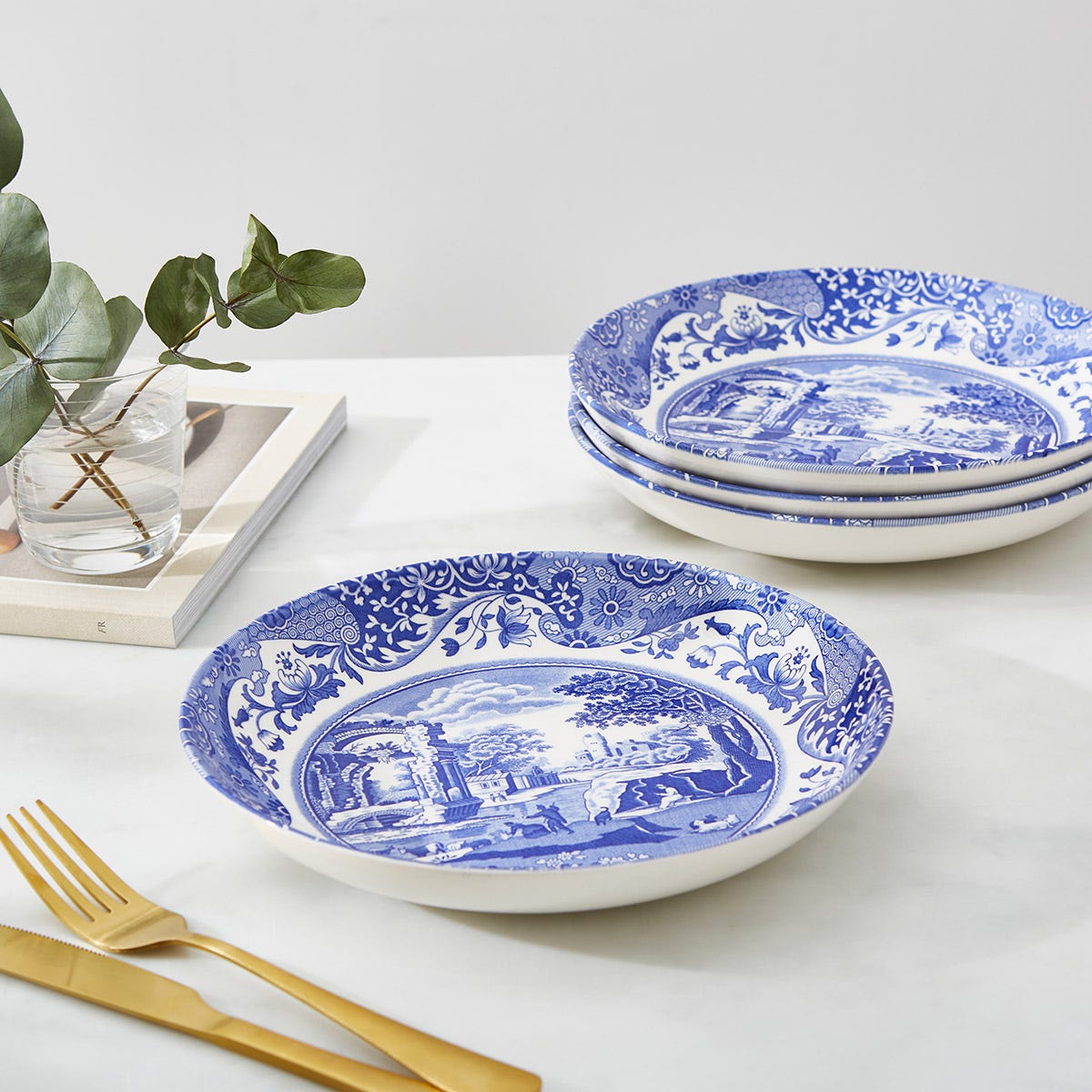 Blue Italian Pasta Bowls 23cm