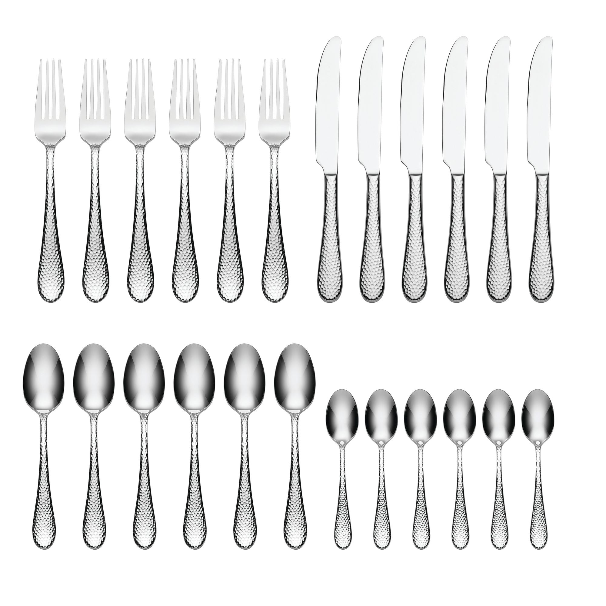 Tibet Hammered 24pc Cutlery Set
