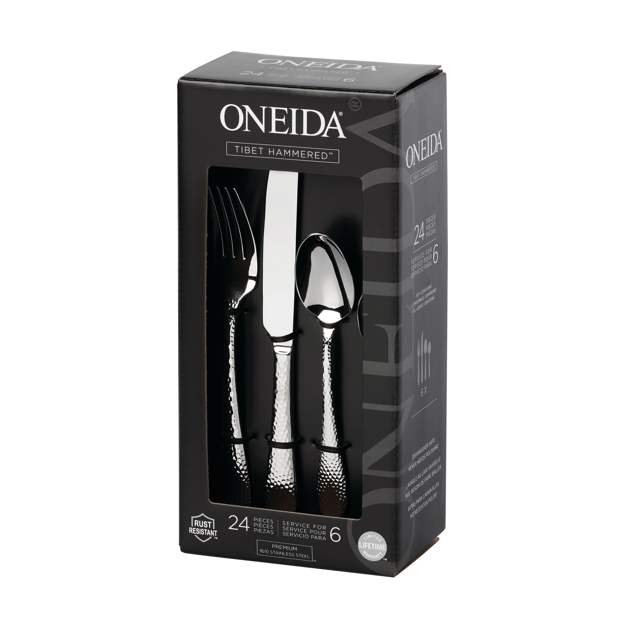 Tibet Hammered 24pc Cutlery Set