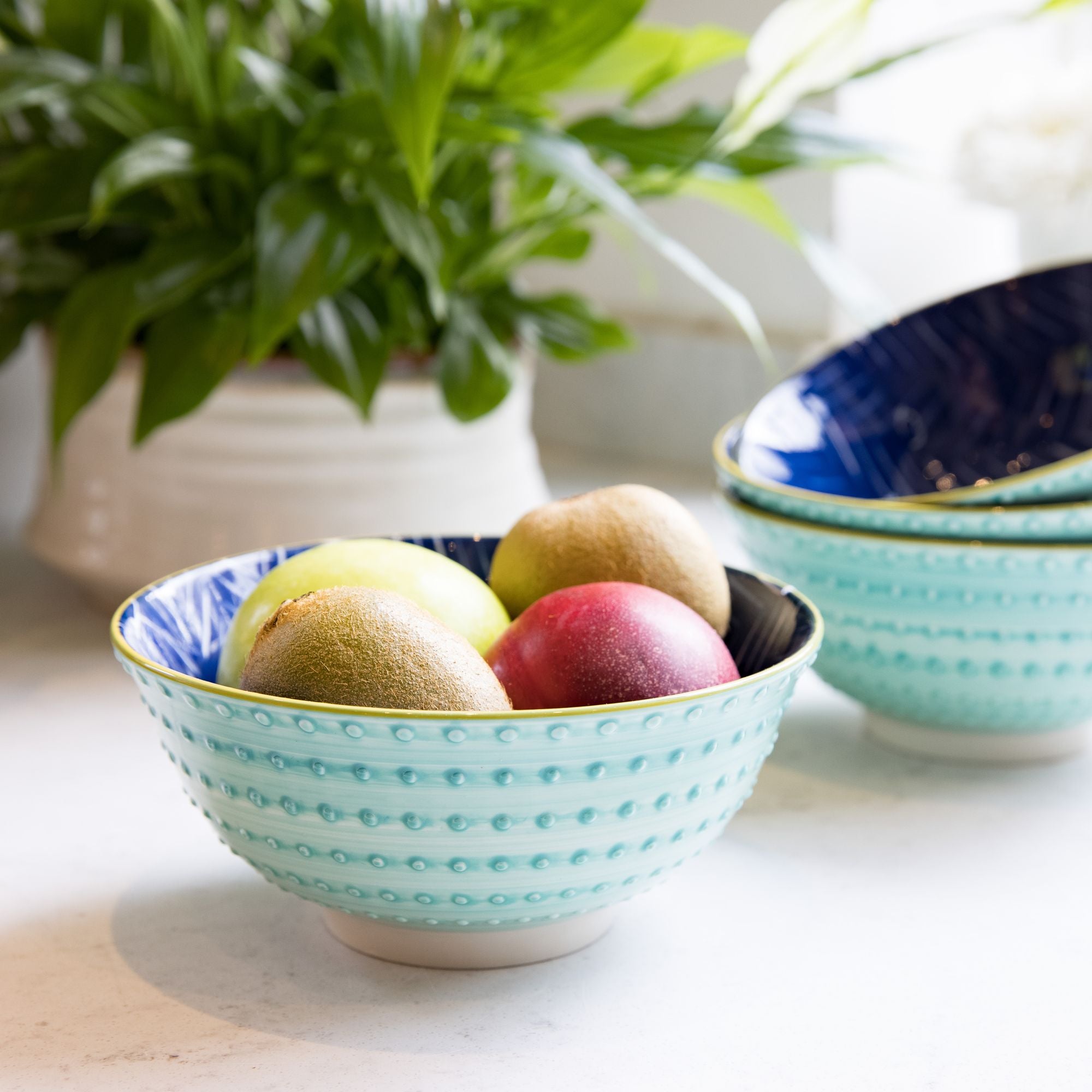 Mikasa Does It All Bowl 15.7cm - Leafy Indigo