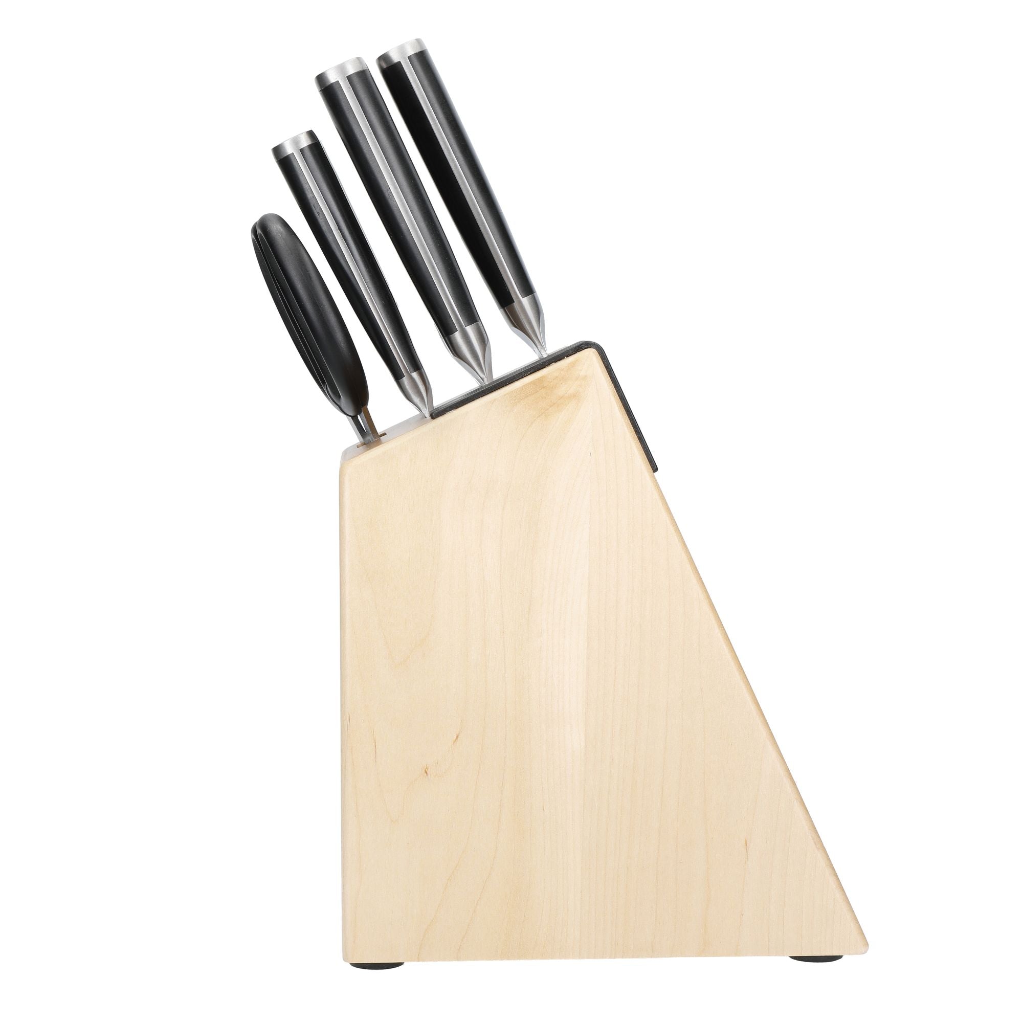 6 Piece Birch Wood Knife Block Set