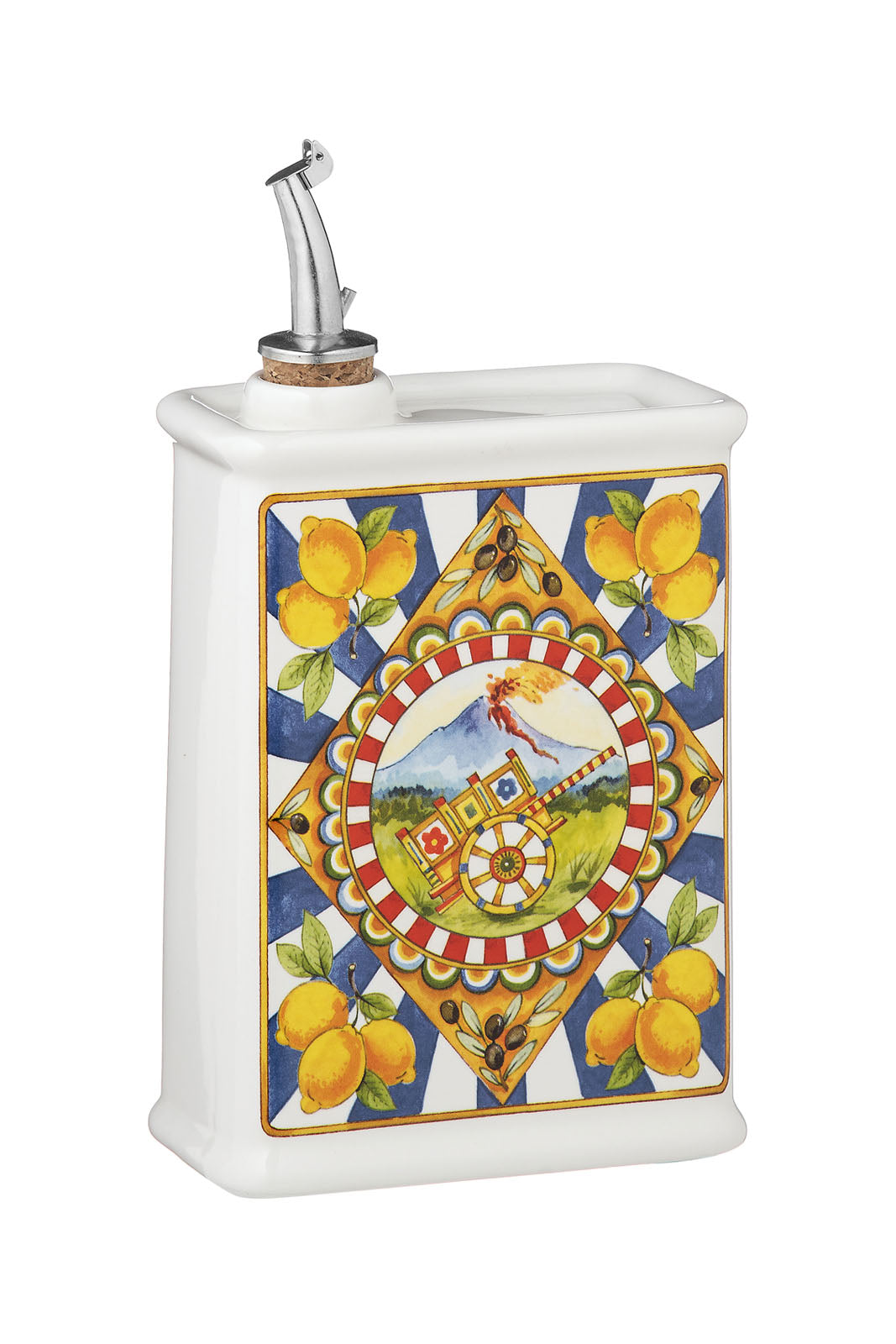 Mediterranean Ceramic Oil Cruet Cart 500ml