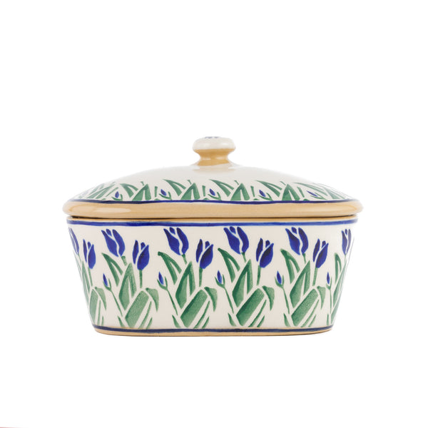 Covered Butter Dish Blue Bloom