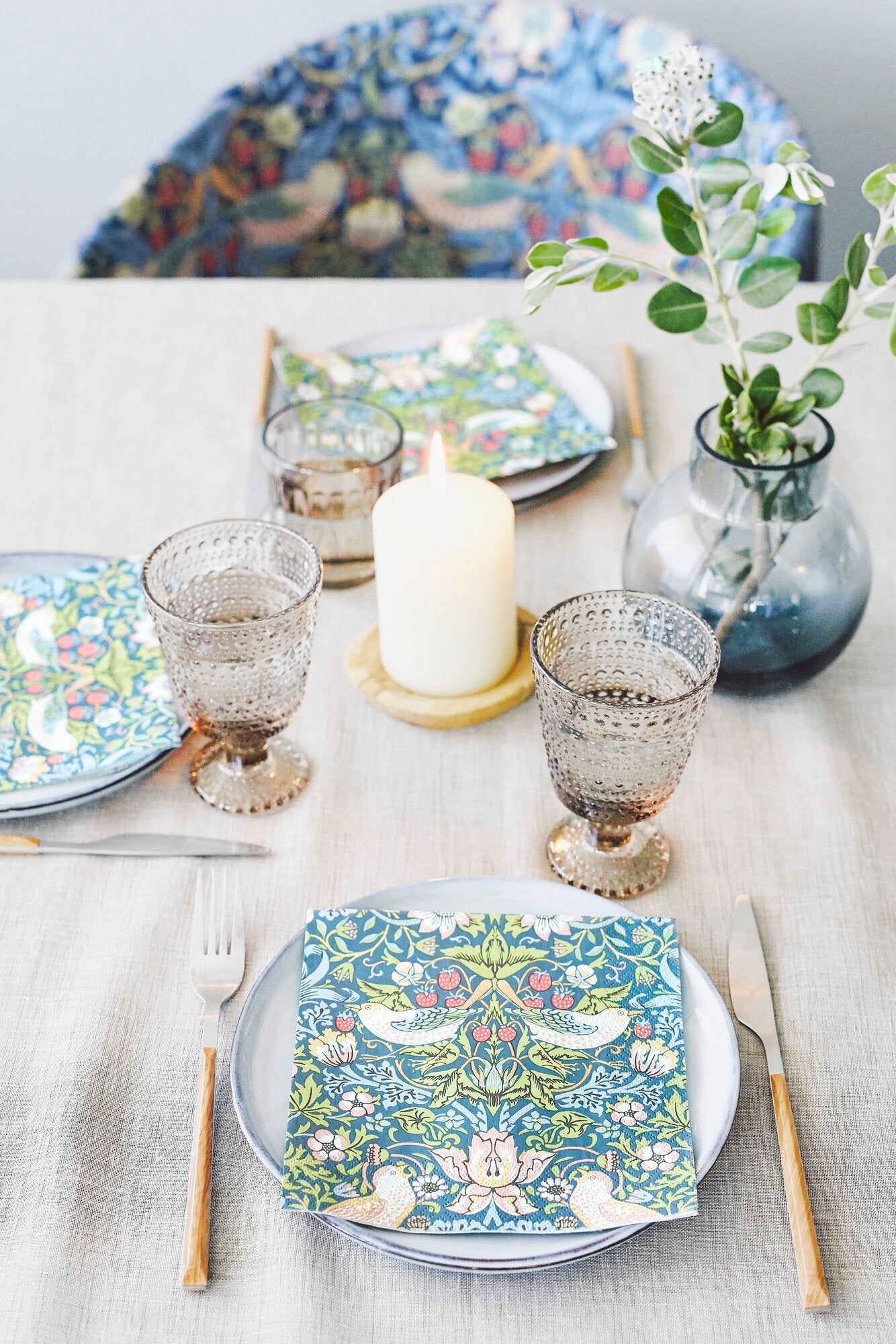 Havi Cocktail Napkin William Morris Strawberry Thief Blue