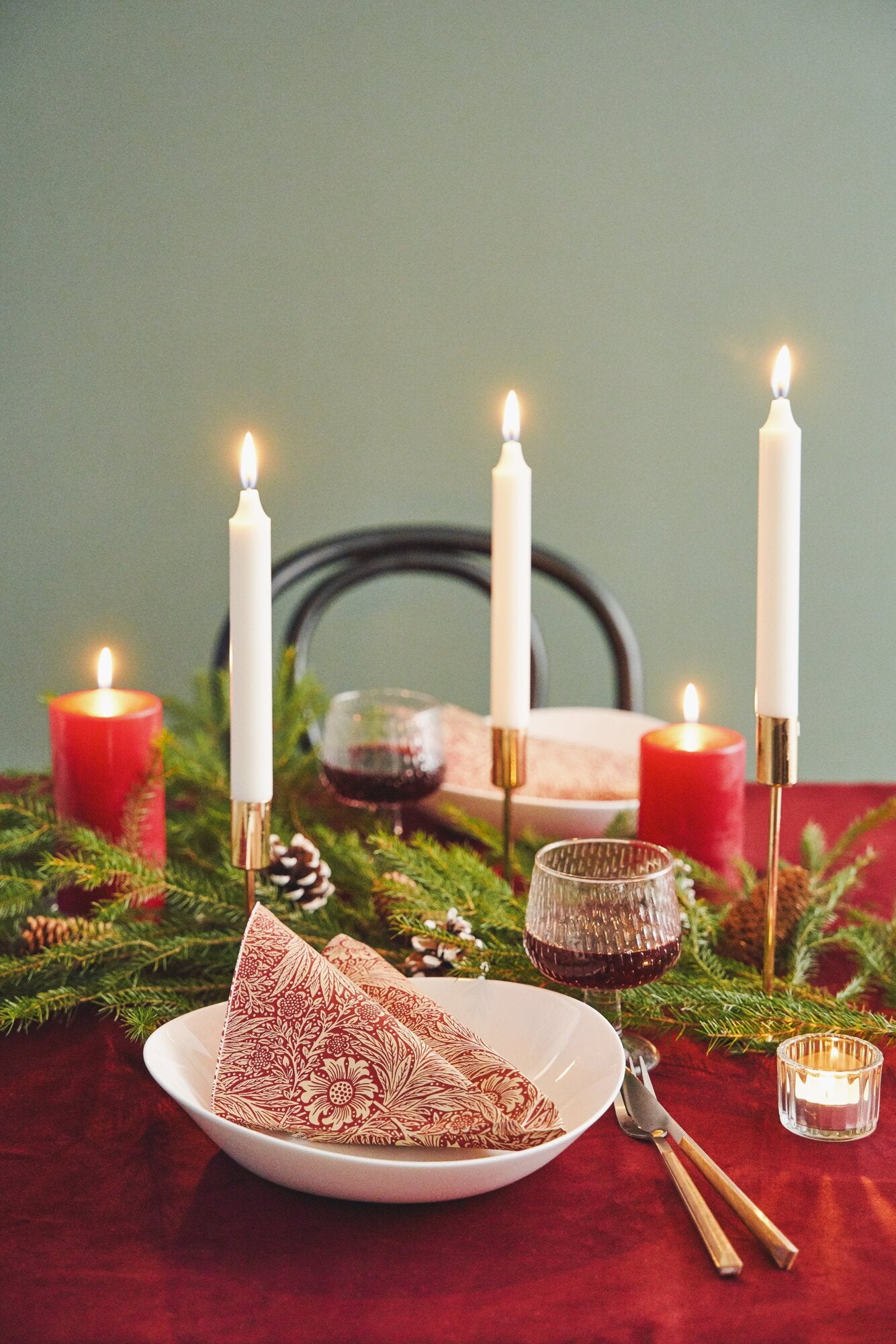 Havi Cocktail Napkin William Morris Marigold Red