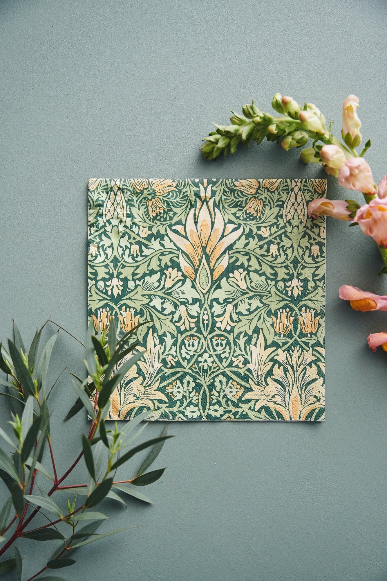 Havi Cocktail Napkin William Morris Snakeshead Green