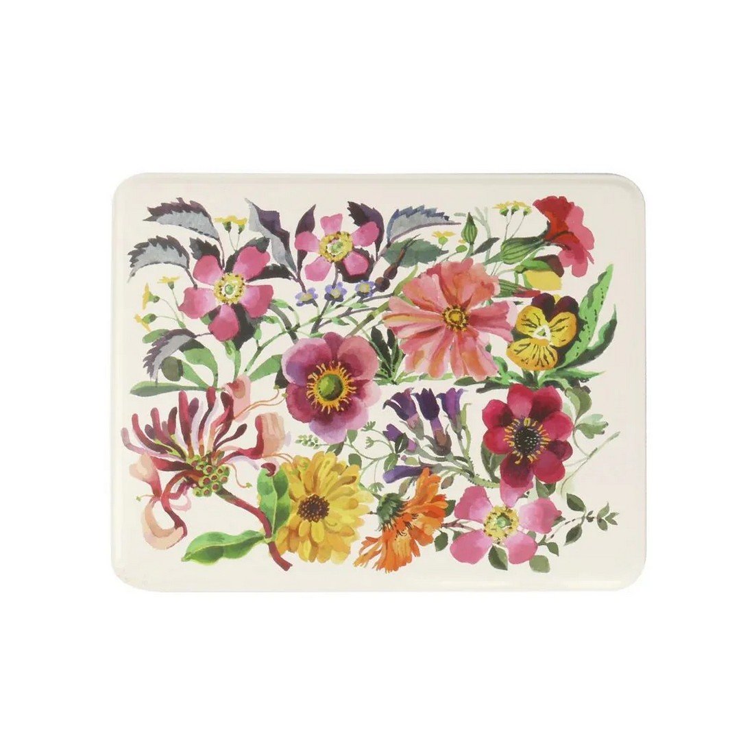Garden Flowers Deep Rectangular Tin