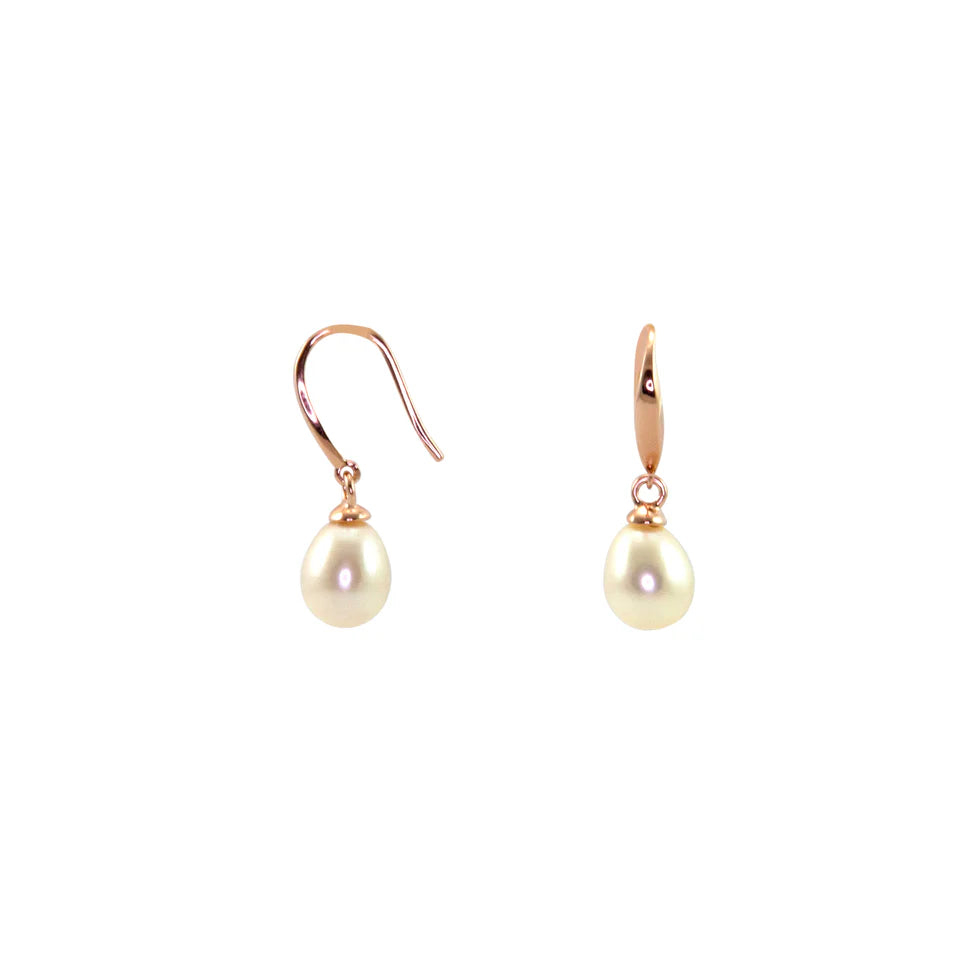 White Pearl Drop Earrings