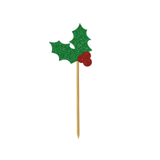 Glitter Holly Toppers 12 pack