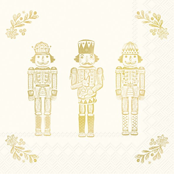 Bright Nutcrackers Cream Gold Napkin