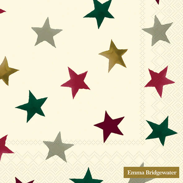 Christmas Stars Cream Cocktail Napkins