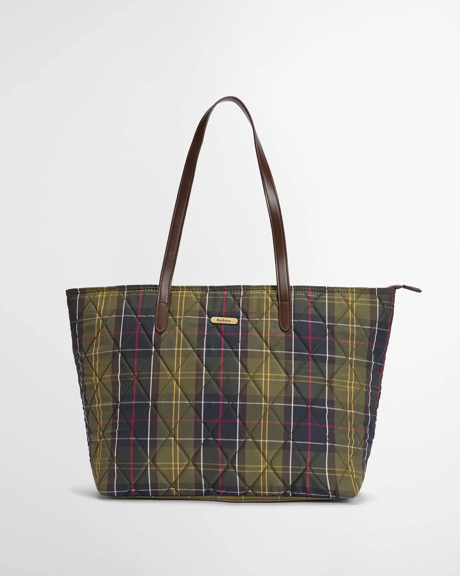 Barbour Wetherham Quilted Tote Bag Classic Tartan