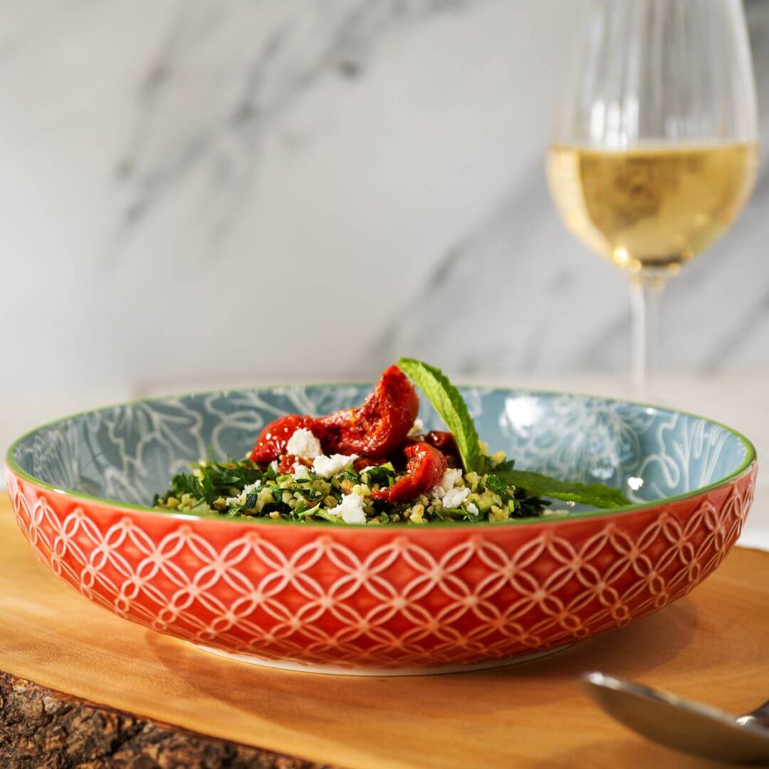 Mikasa Pasta Bowl 21cm Geometric Leaf