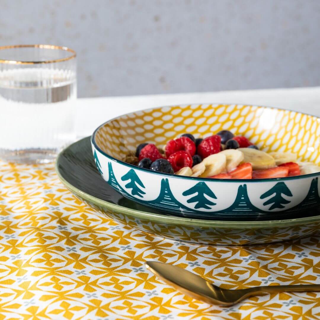 Mikasa Pasta Bowl 21cm Green Leaf