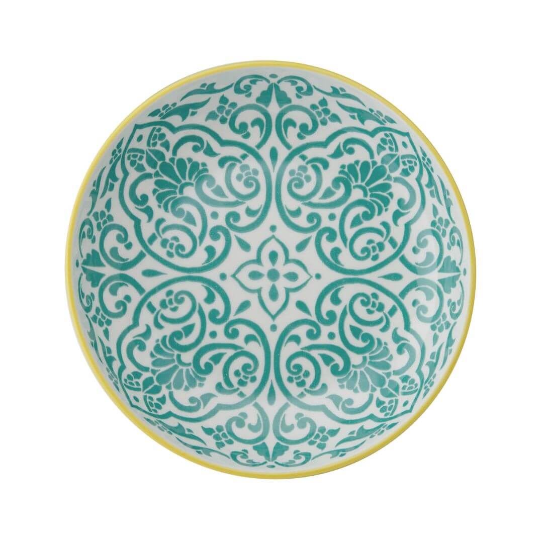 Mikasa Pasta Bowl 21cm Yellow Blue Geometric