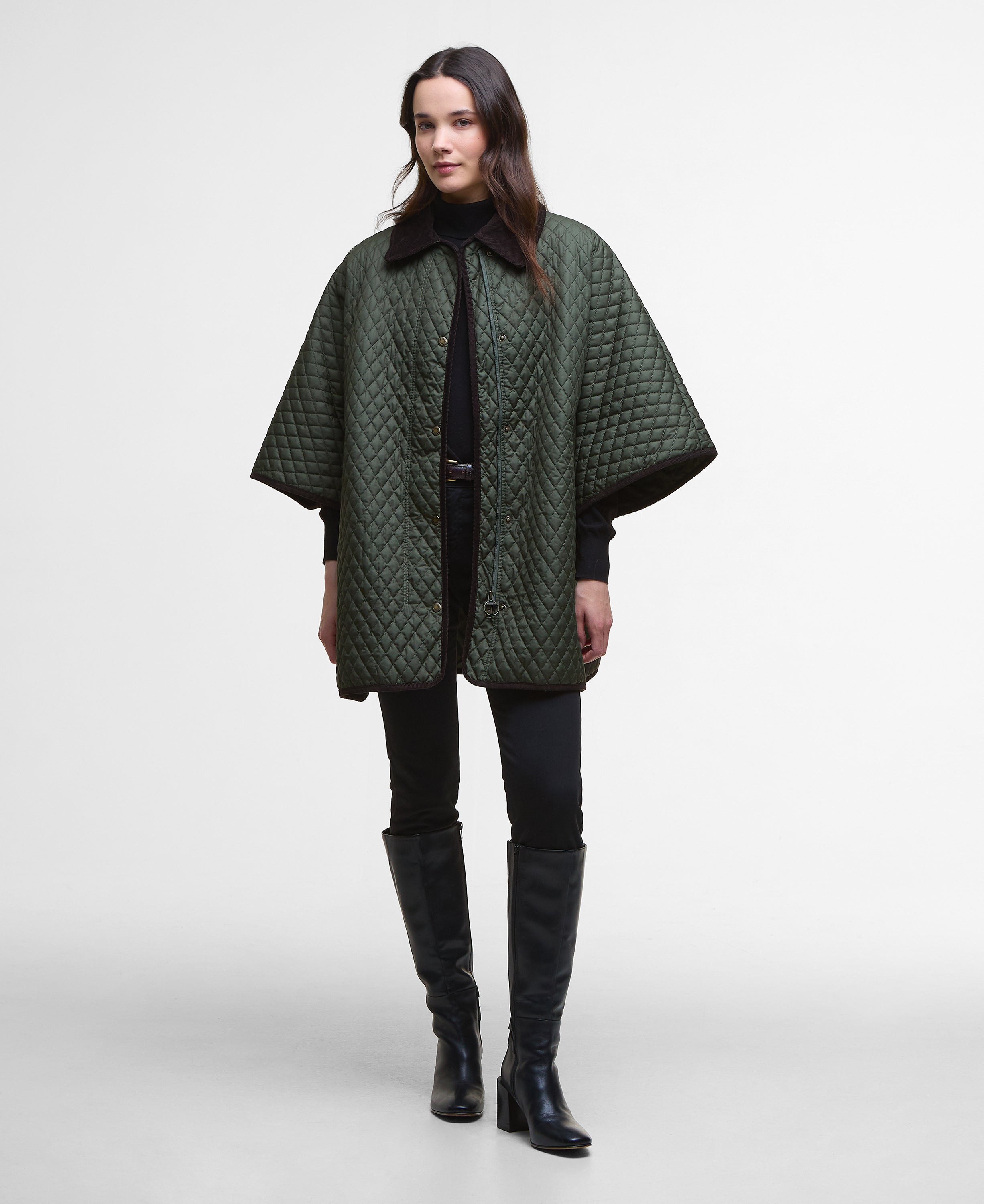 Barbour Oakham Quilted Cape- Olive