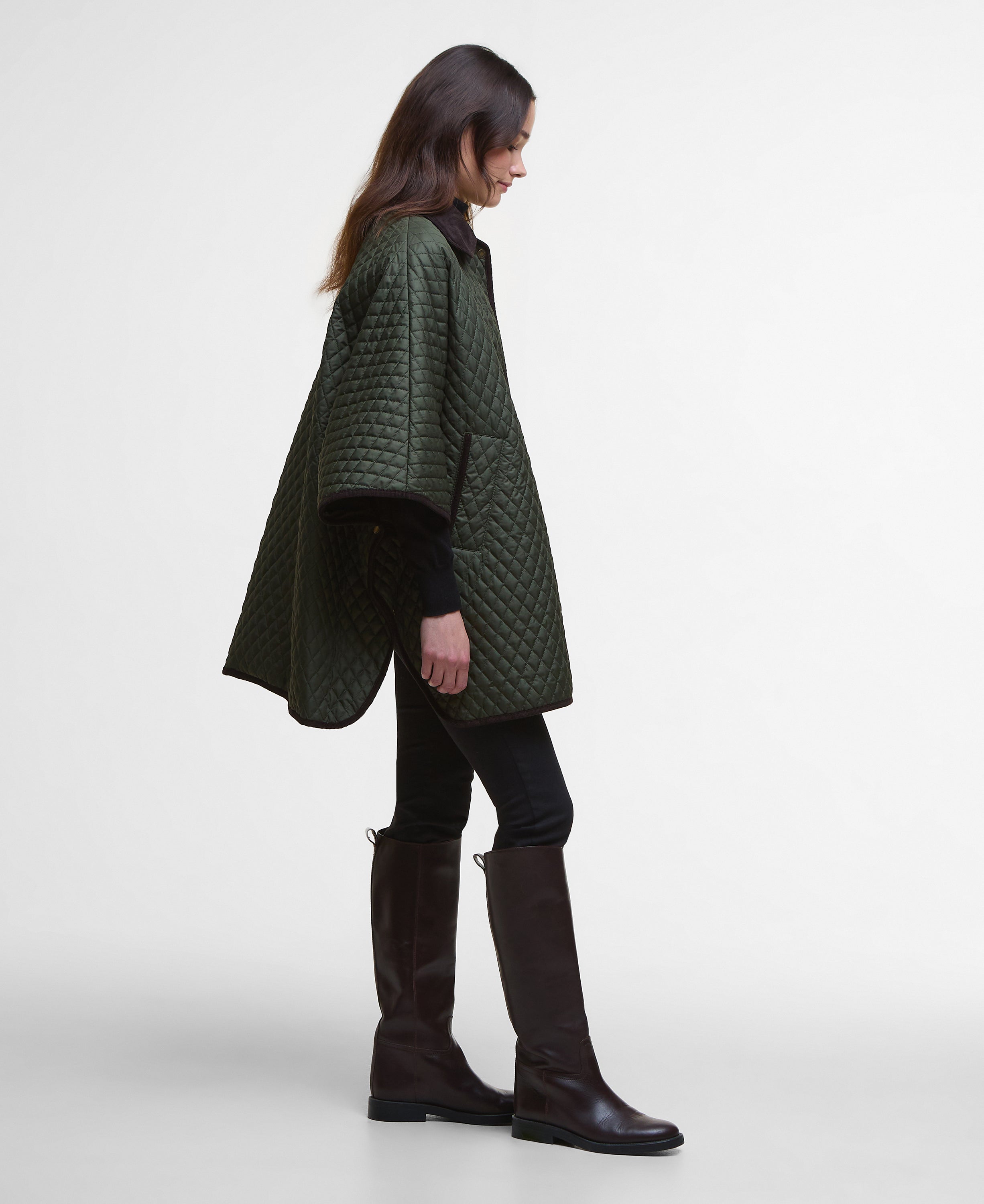 Barbour Oakham Quilted Cape- Olive