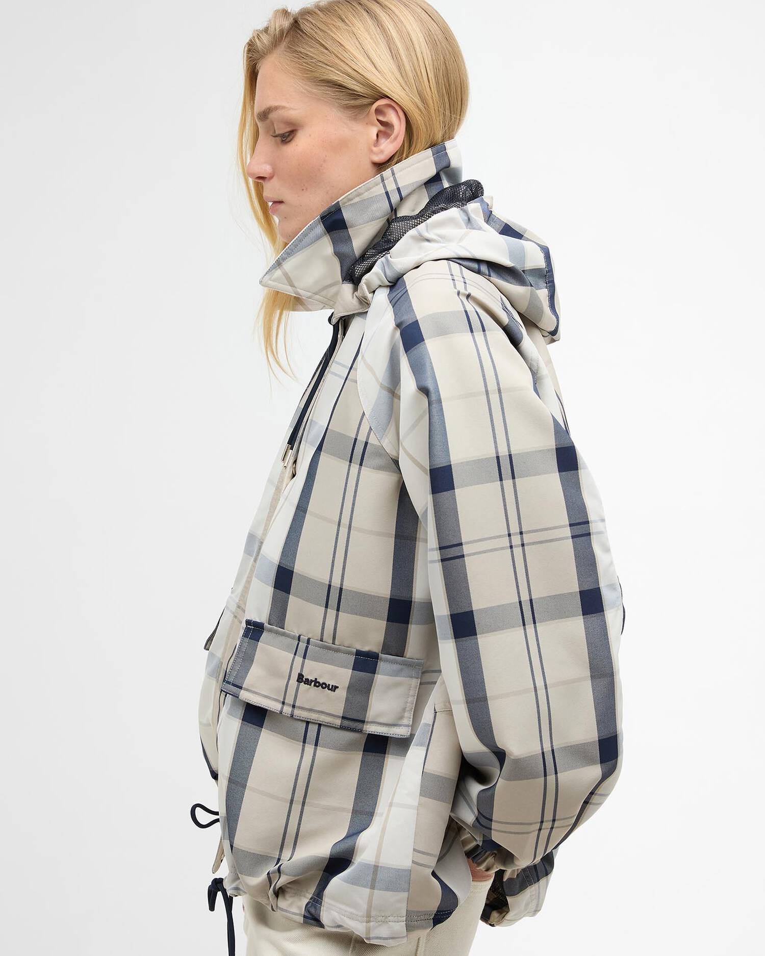 Barbour Ballina Check Showerproof Jacket Dress Navy