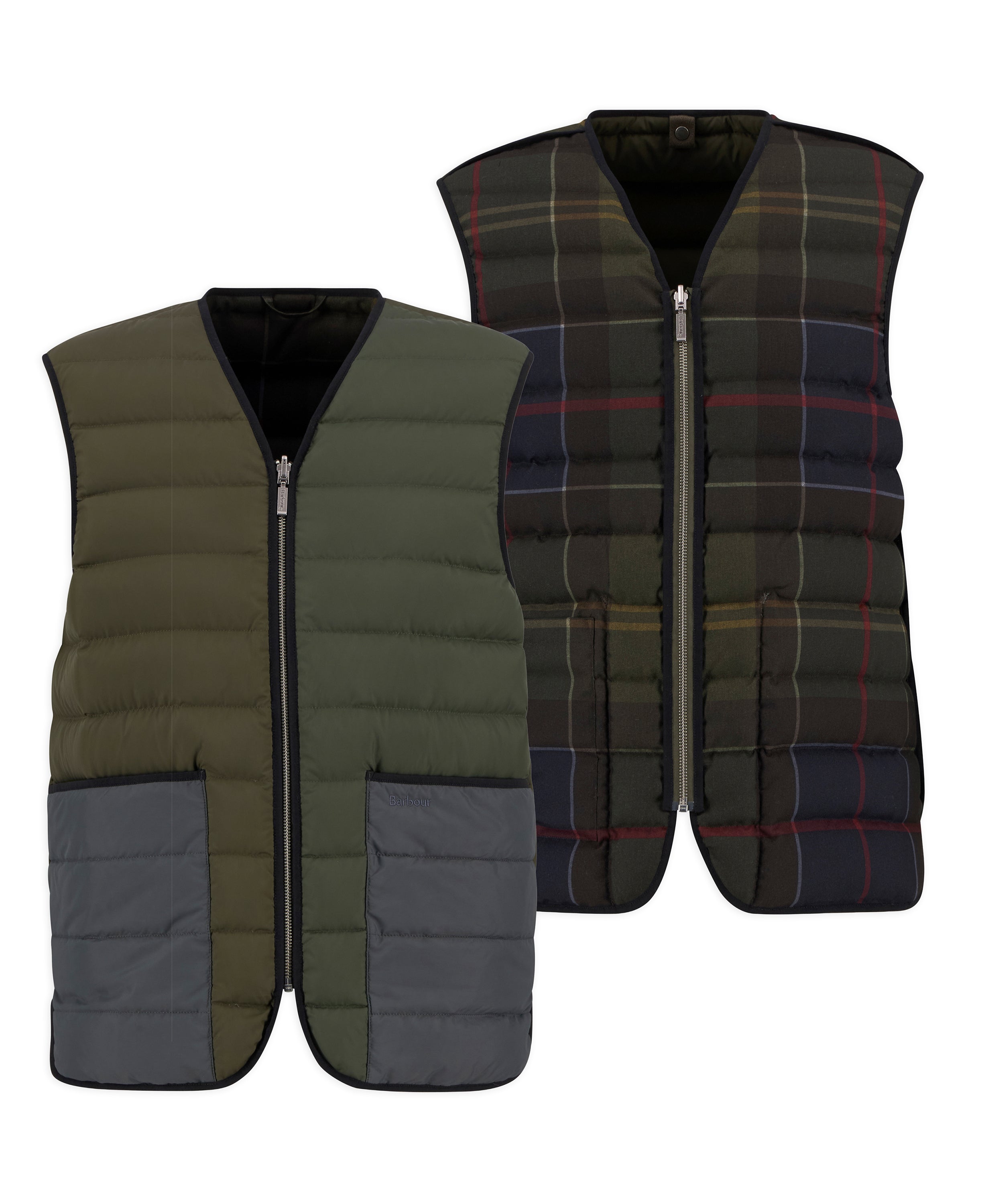 Barbour Reversible Down Filled Liner Olive Multi