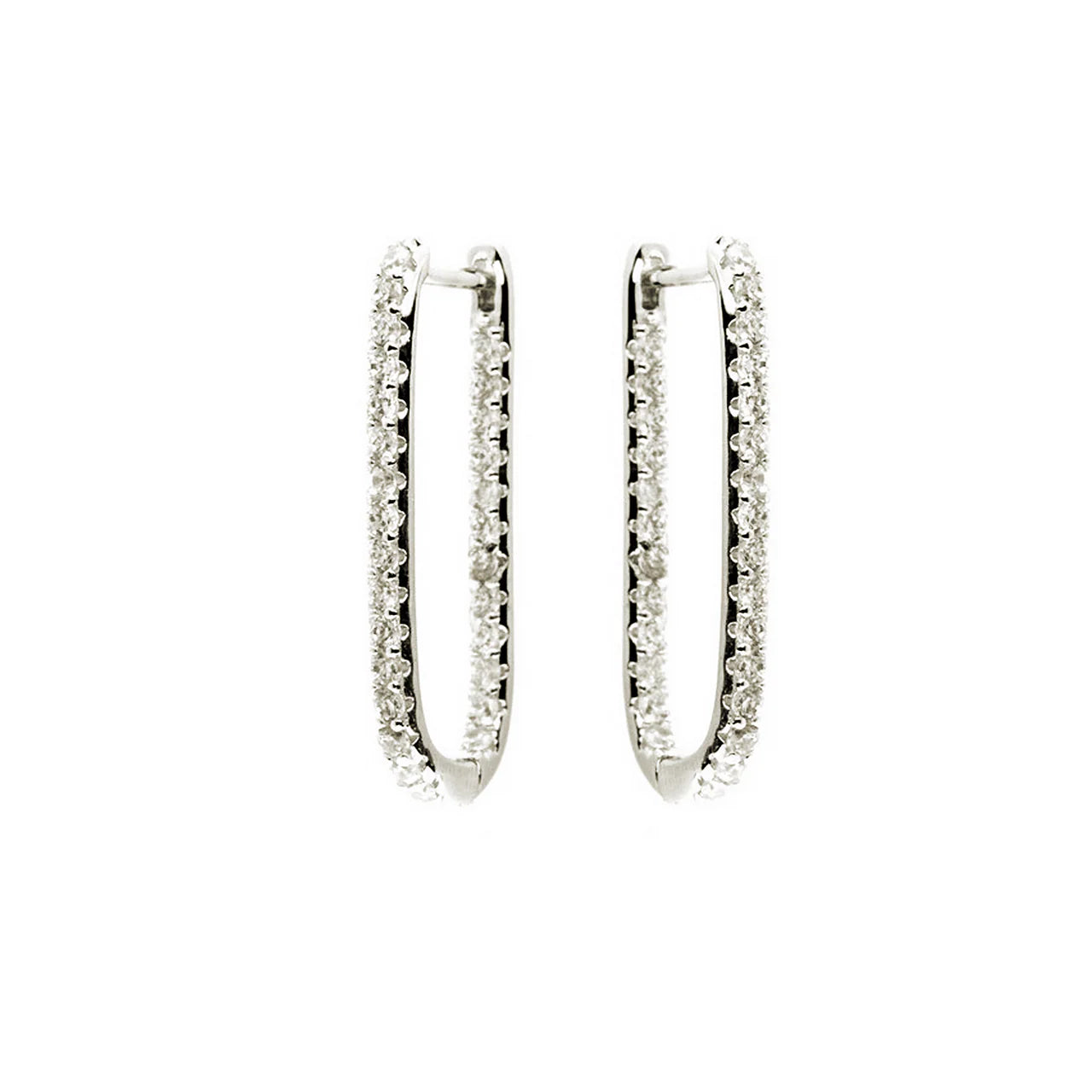 Paperclip Cubic Zirconia Earrings - Large