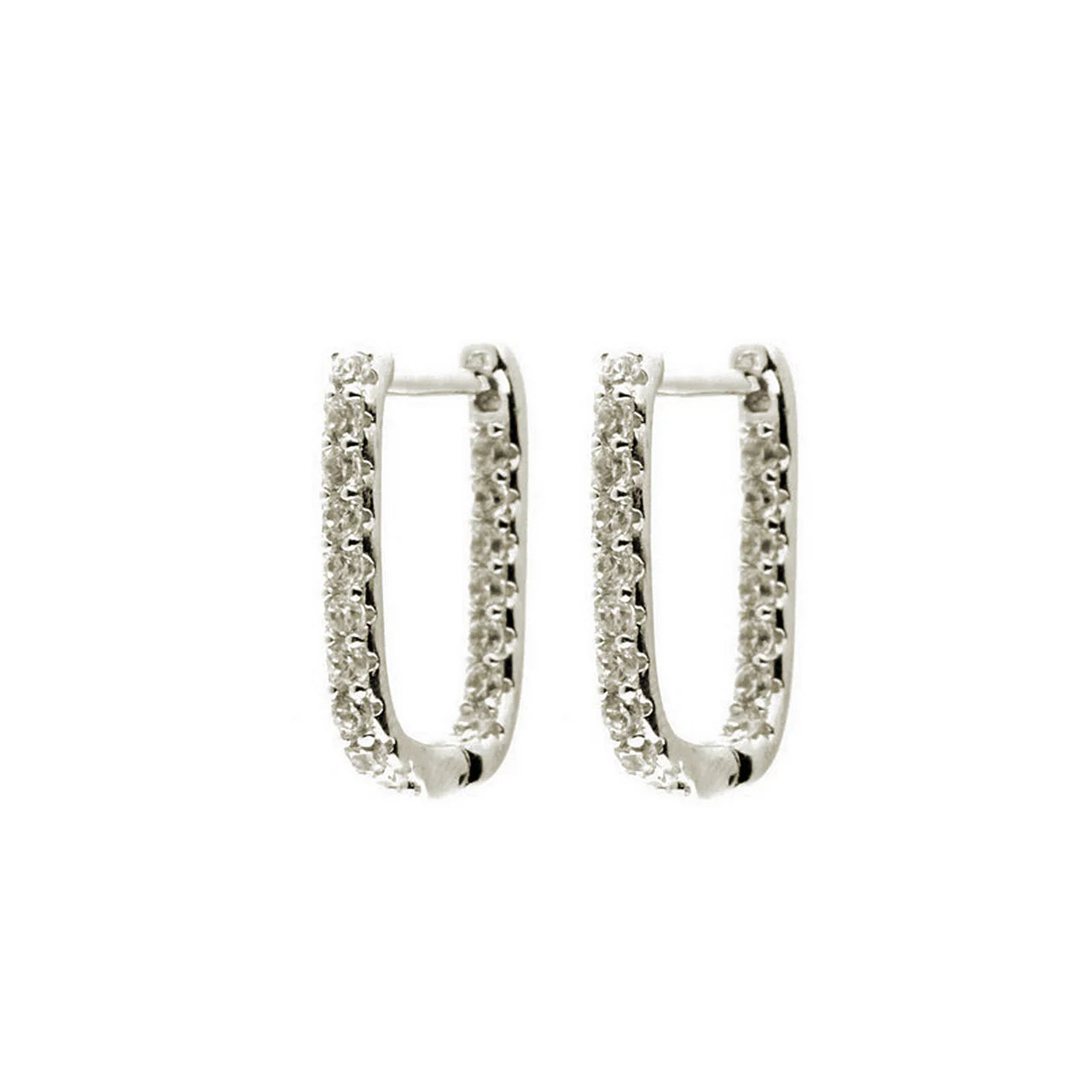 Paperclip Cubic Zirconia Earrings - Small