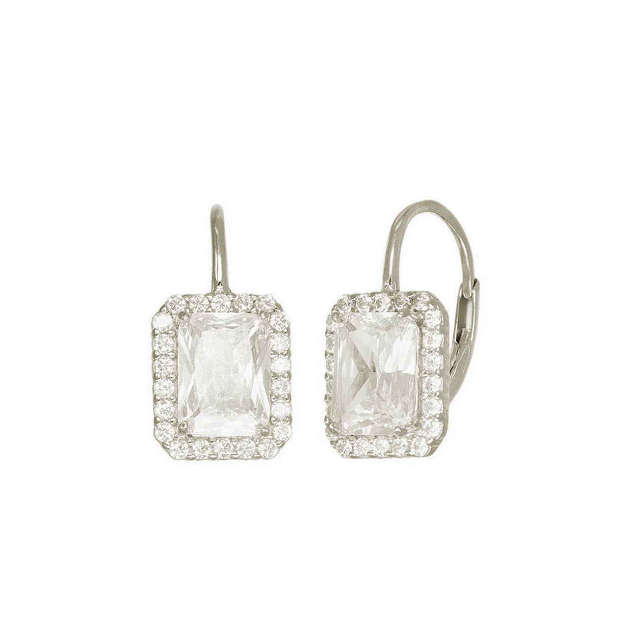 Rectangle & CZ's Earrings