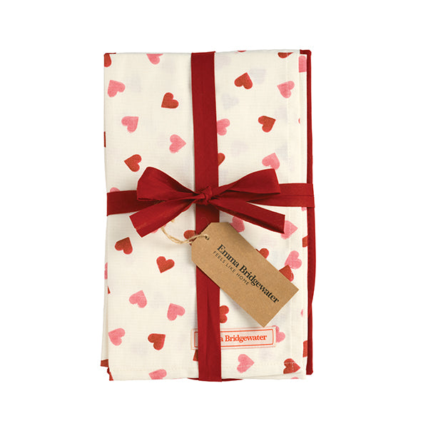 Pink Hearts Double Glove&Tea Towel