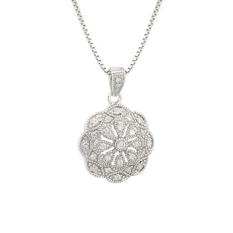 Silver Filigree Disc Pendant