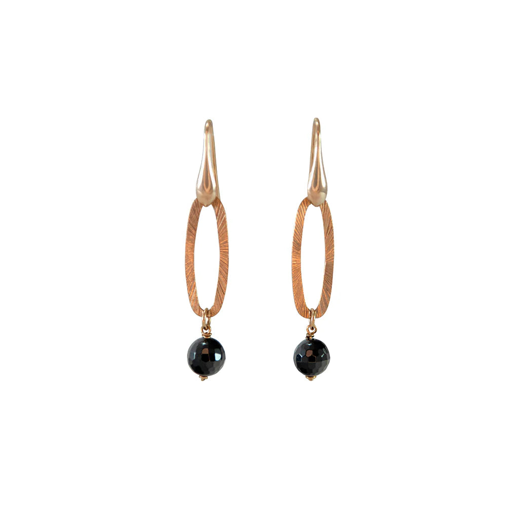 Oval Earring With Black Drop