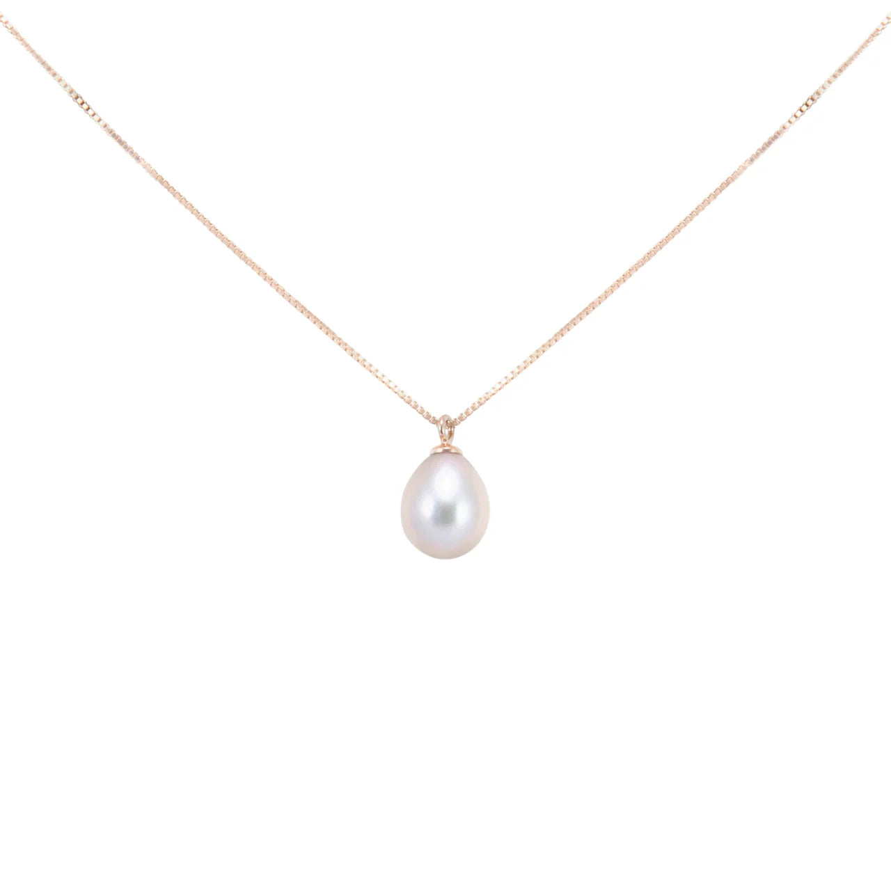 Pendant-Silver Pearl on Rose Gold