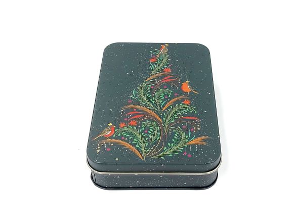 Christmas Robin Small Rectangular Tin