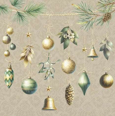 Christmas Decorations Lt Brown Napkins