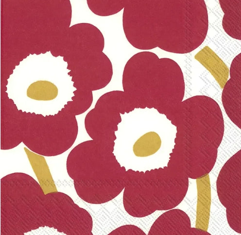 Dark Red Gold Napkins