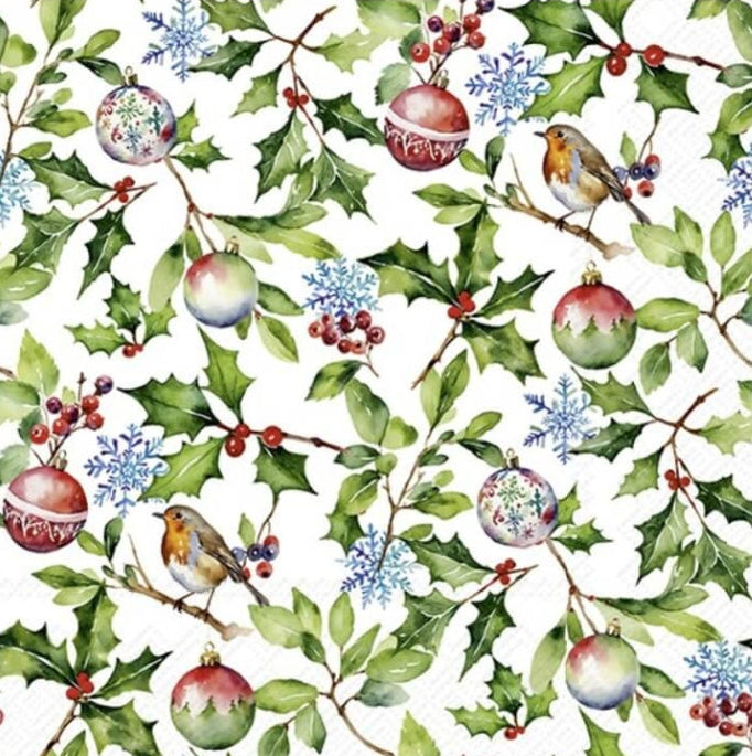Christmas Holly Cocktail Napkins