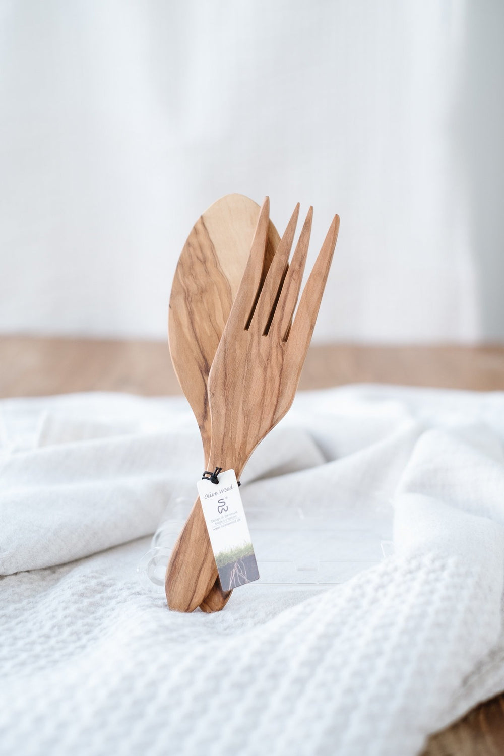 Olive Wood Salad Servers 25cm