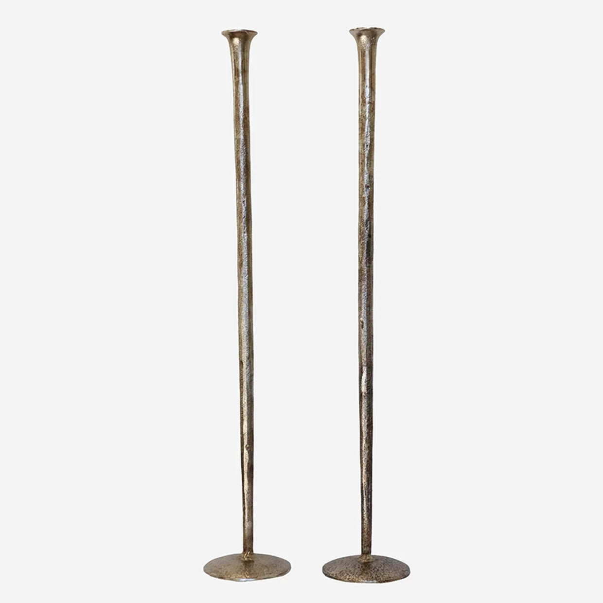 Pair of Forged Organic Candlesticks 75cm