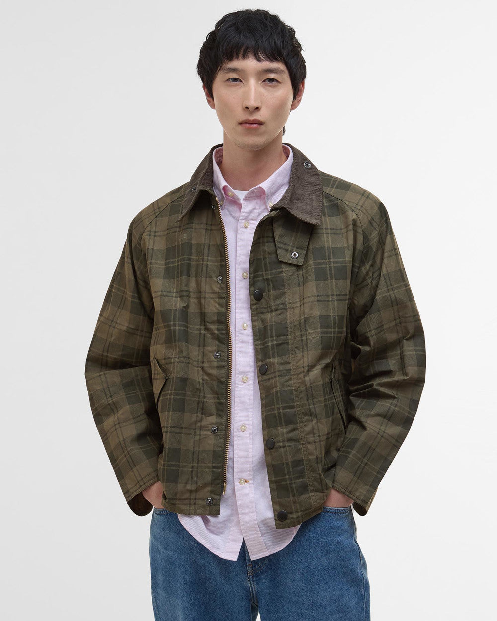 Barbour Transport Olive Check Cotton Casual Jacket