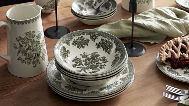 Green Asiatic Pheasant Pudding/Soup Bowl 20.5cm