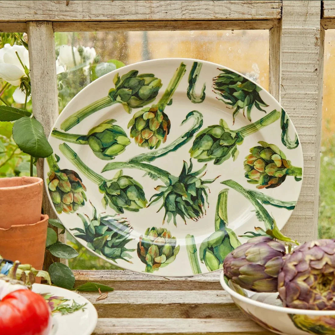 Vegetable Garden Artichoke Medium Oval Platter
