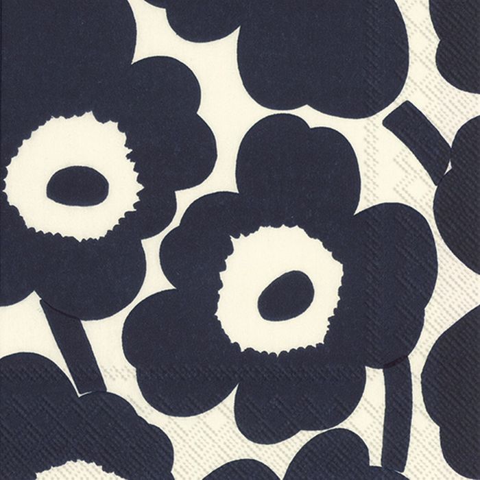 marimekko Unikko Dark Blue Nature Napkins