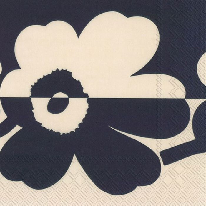 marimekko Unikko Linen Blue Cocktail Napkin