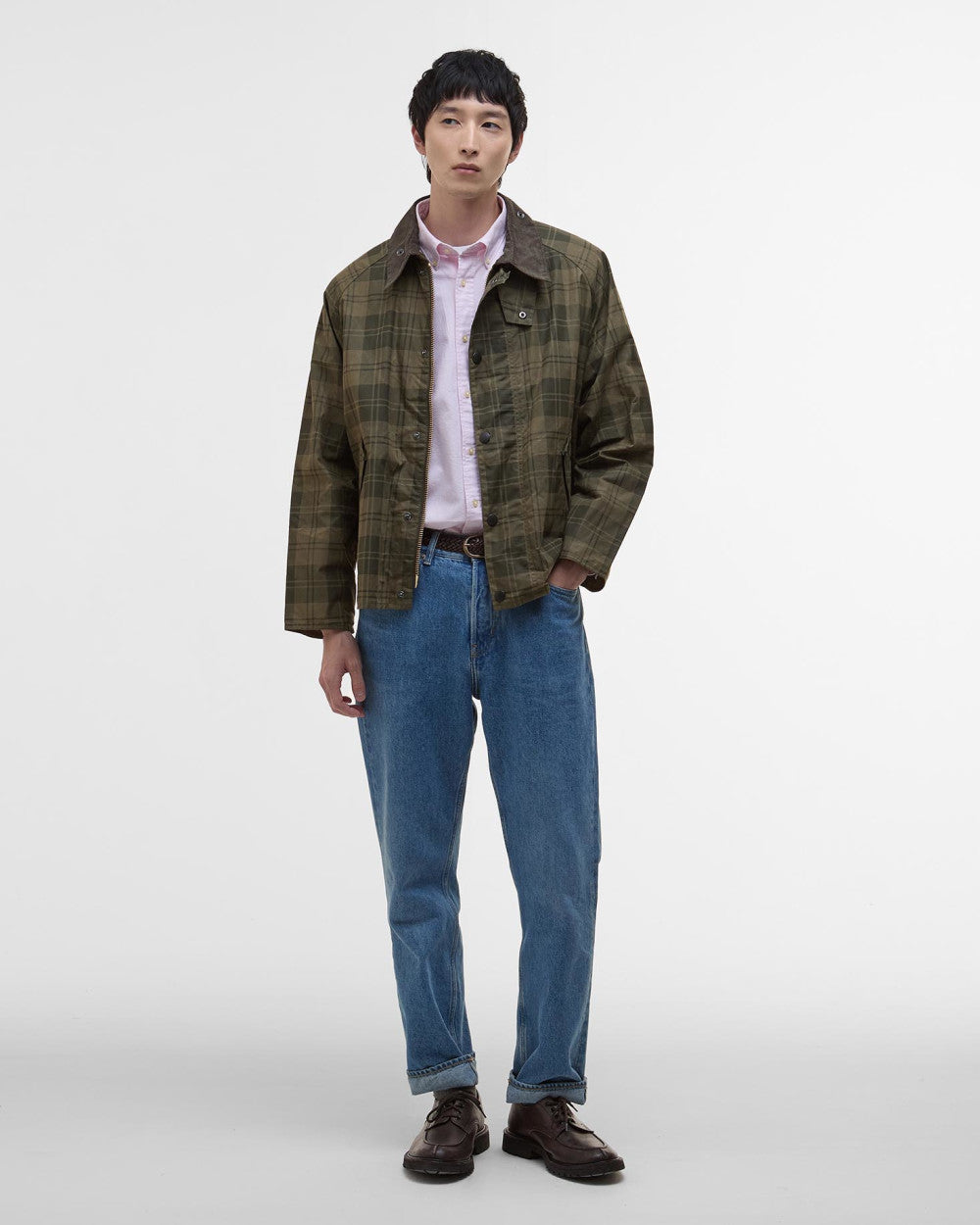 Barbour Transport Olive Check Cotton Casual Jacket